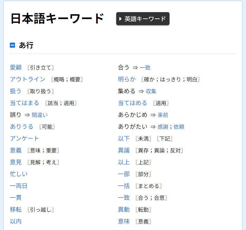 日本語キーワードページ画像